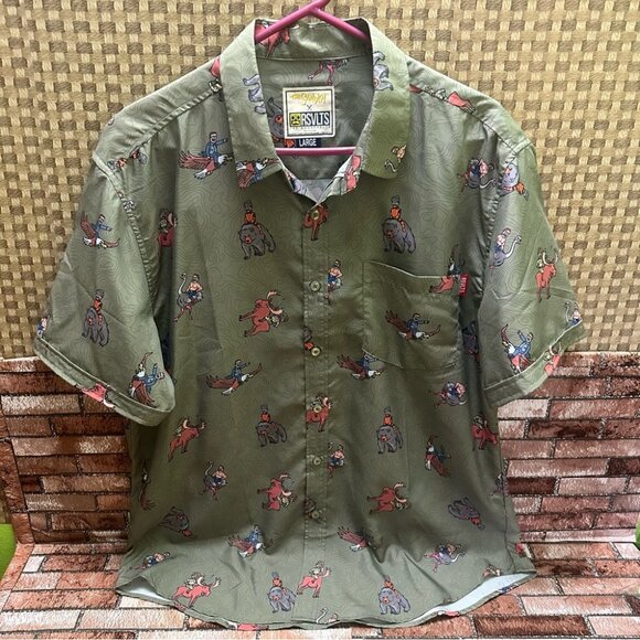 Green Patterned Men's Shirt - Picture 1 of 10